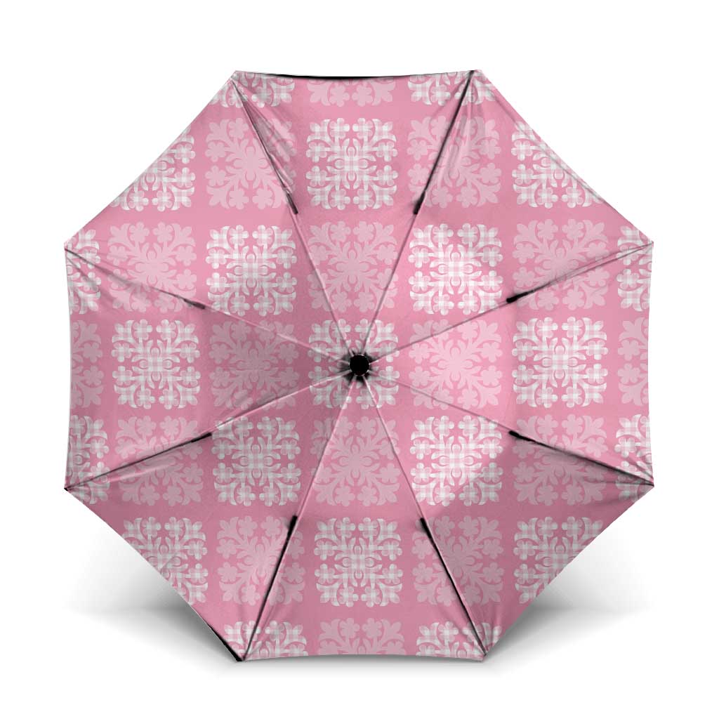 Pink Palaka Quilt Hawaii Umbrella Traditional Hawaii-plaid Pattern LT14 One Size Folded 11.42 inch Opened Diameter 37.4 inch Pink - Polynesian Pride