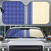 Mabuhay Philippines Festival Auto Sun Shade Yakan Modern Filipiniana Inspired LT14 Blue - Polynesian Pride