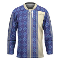 Mabuhay Philippines Festival Hockey Jersey Yakan Modern Filipiniana Inspired LT14 Unisex Blue - Polynesian Pride