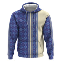 Mabuhay Philippines Festival Hoodie Yakan Modern Filipiniana Inspired LT14 Pullover Hoodie Blue - Polynesian Pride