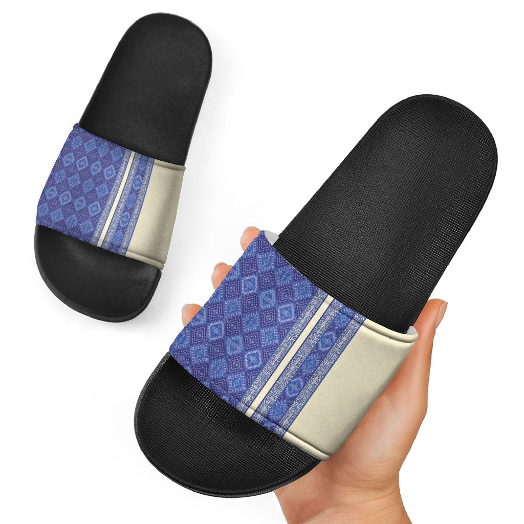 Mabuhay Philippines Festival Slide Sandals Yakan Modern Filipiniana Inspired LT14 - Polynesian Pride