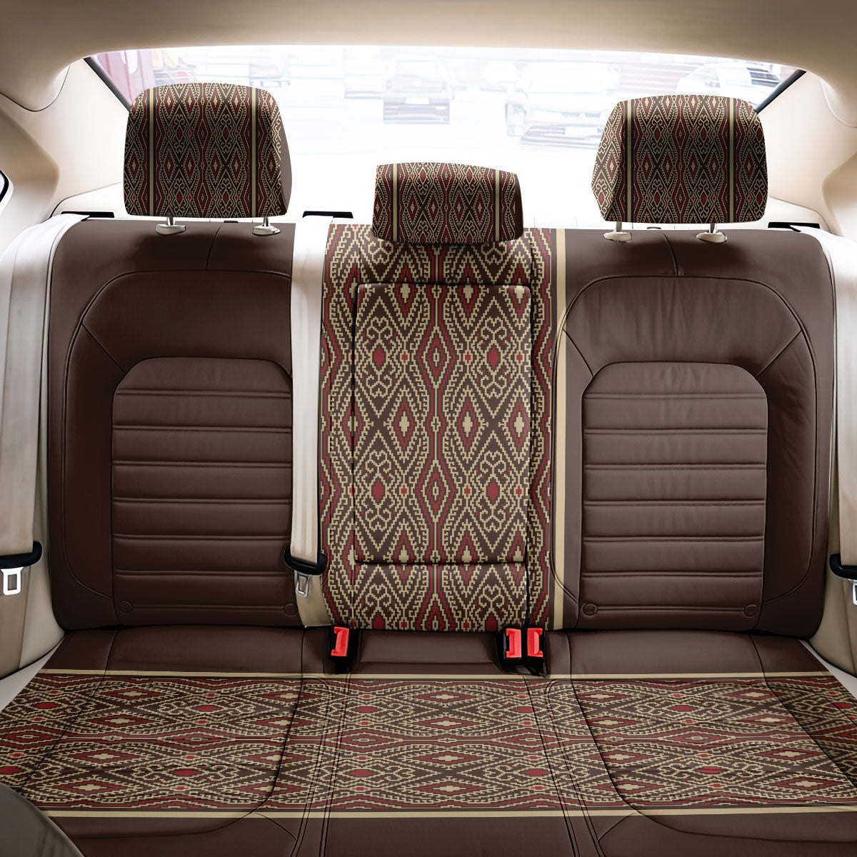 Mabuhay Philippines Festival Back Car Seat Cover Tnalak Modern Filipiniana Inspired LT14 - Polynesian Pride