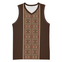 Mabuhay Philippines Festival Basketball Jersey Tnalak Modern Filipiniana Inspired LT14 Unisex Brown - Polynesian Pride