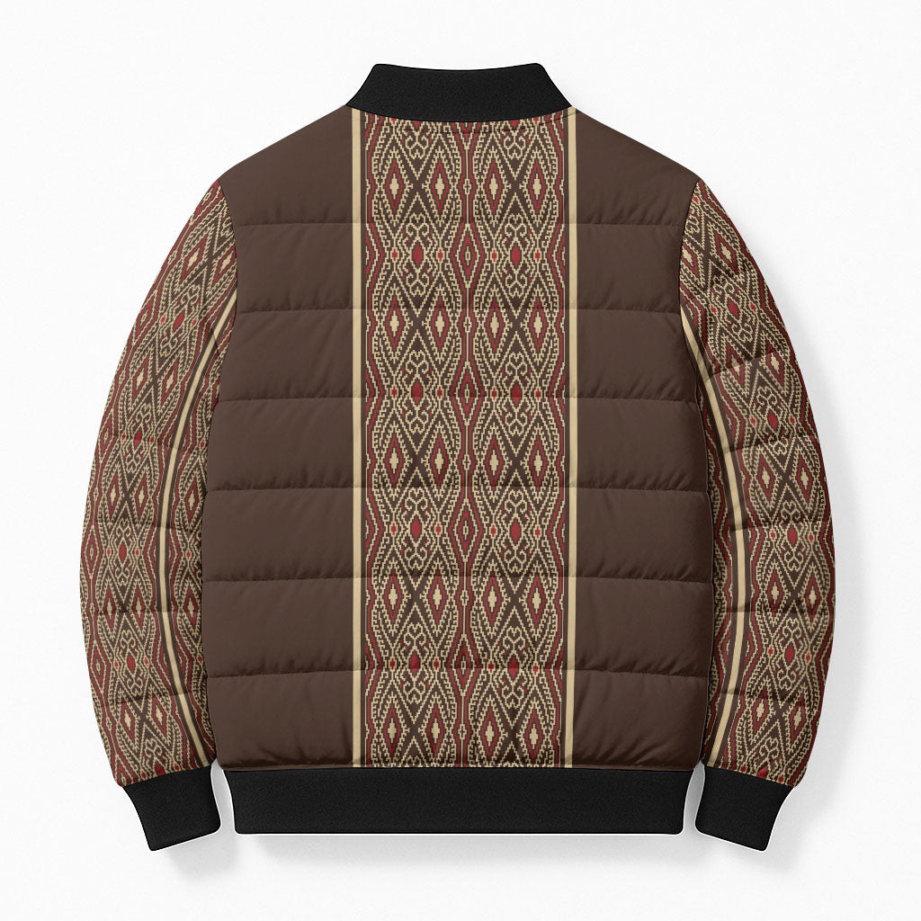 Mabuhay Philippines Festival Bomber Puffer Jacket Tnalak Modern Filipiniana Inspired LT14 - Polynesian Pride