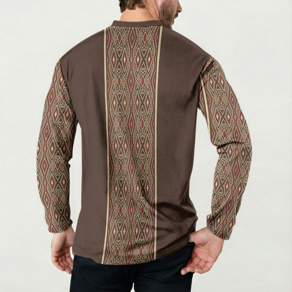 Mabuhay Philippines Festival Button Sweatshirt Tnalak Modern Filipiniana Inspired LT14 - Polynesian Pride