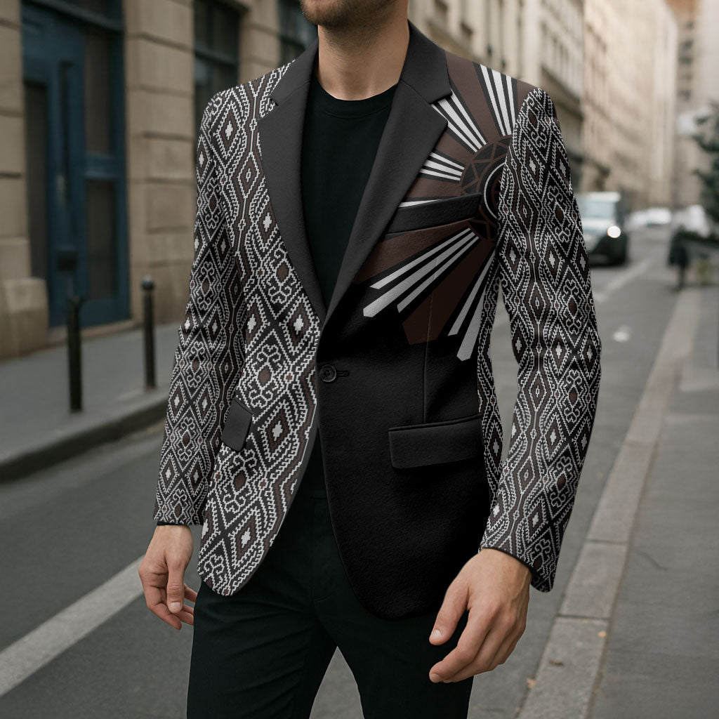 Mabuhay Philippines Festival Blazer Araw Tnalak Modern Filipiniana Inspired LT14 - Polynesian Pride