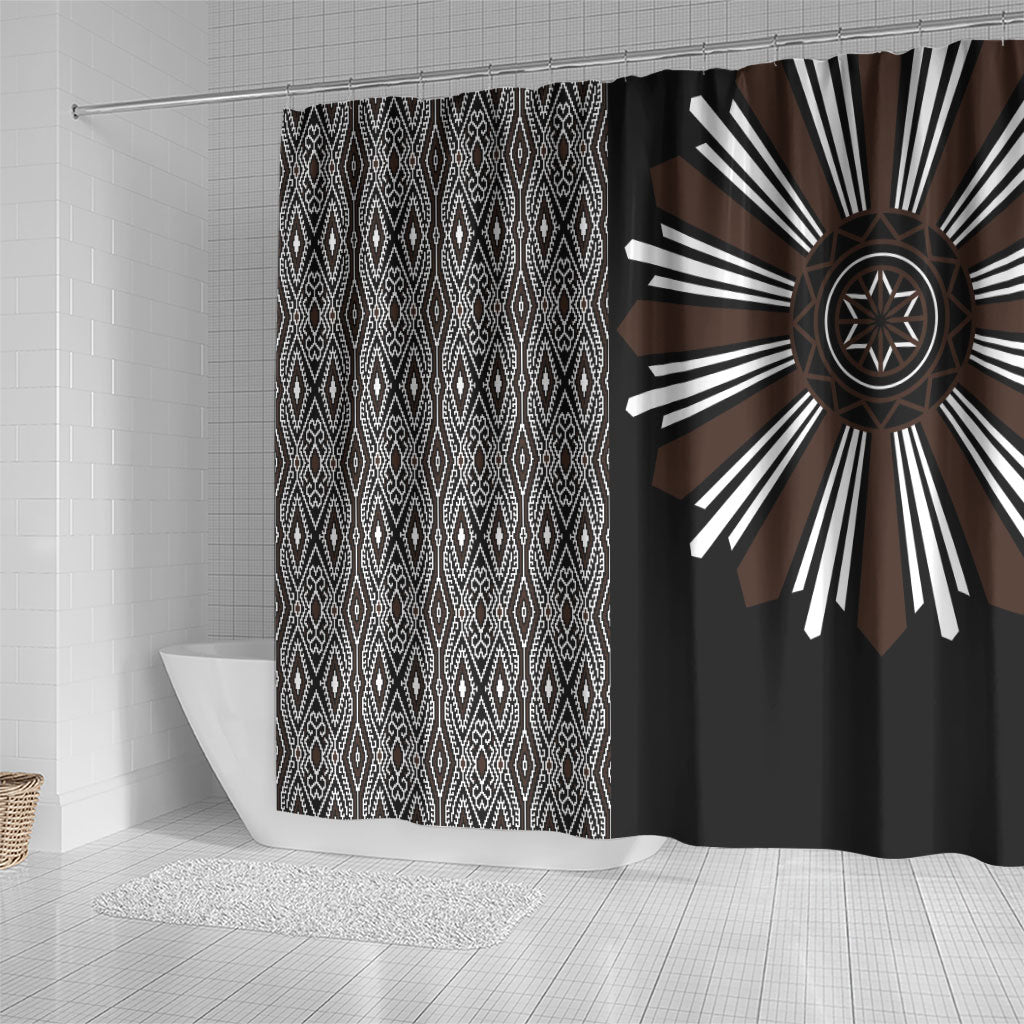 Mabuhay Philippines Festival Shower Curtain Araw Tnalak Modern Filipiniana Inspired LT14 - Polynesian Pride