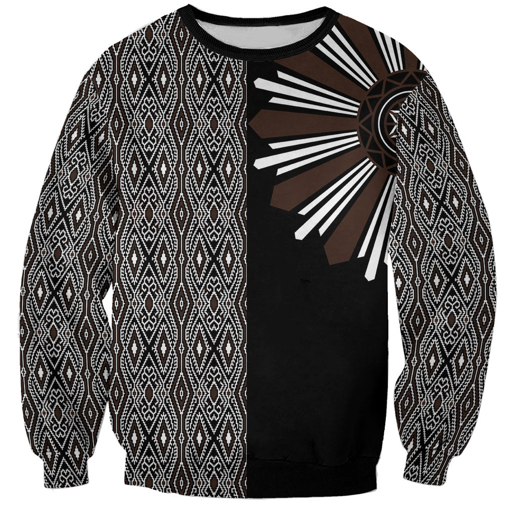 Mabuhay Philippines Festival Sweatshirt Araw Tnalak Modern Filipiniana Inspired LT14 Unisex Black - Polynesian Pride