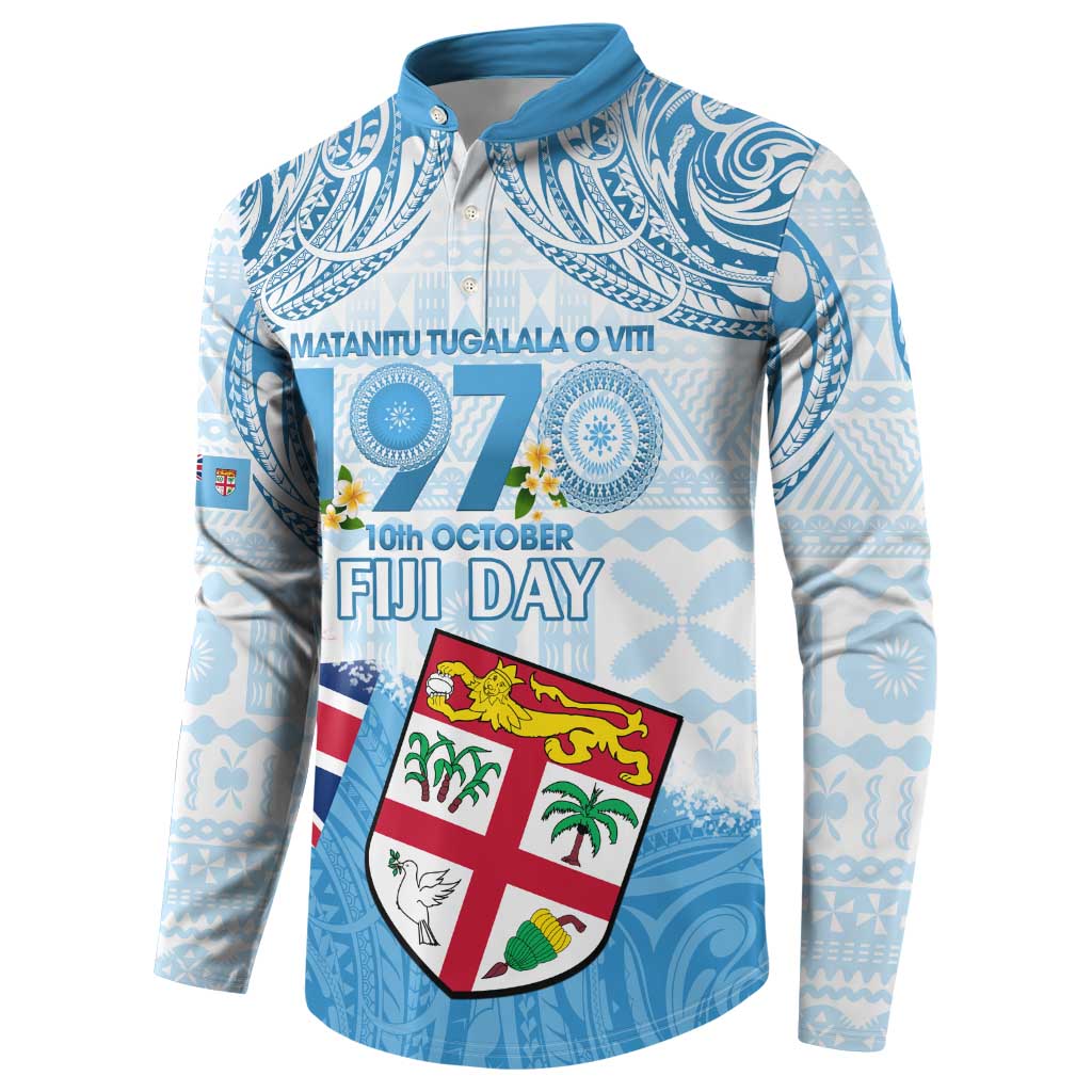 Fiji Day 1970 Button Sweatshirt Proud To Be A Fijian Tapa Pattern