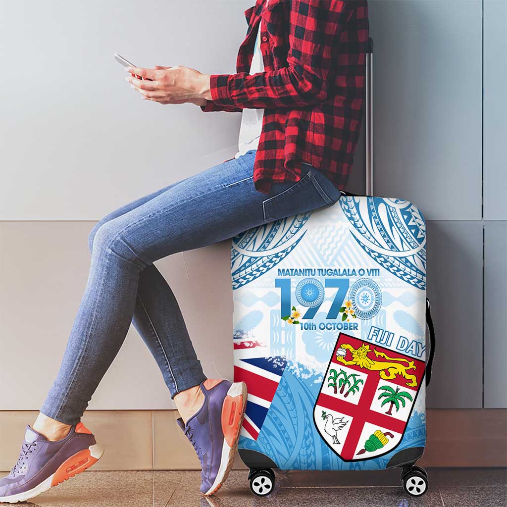Fiji Day 1970 Luggage Cover Proud To Be A Fijian Tapa Pattern