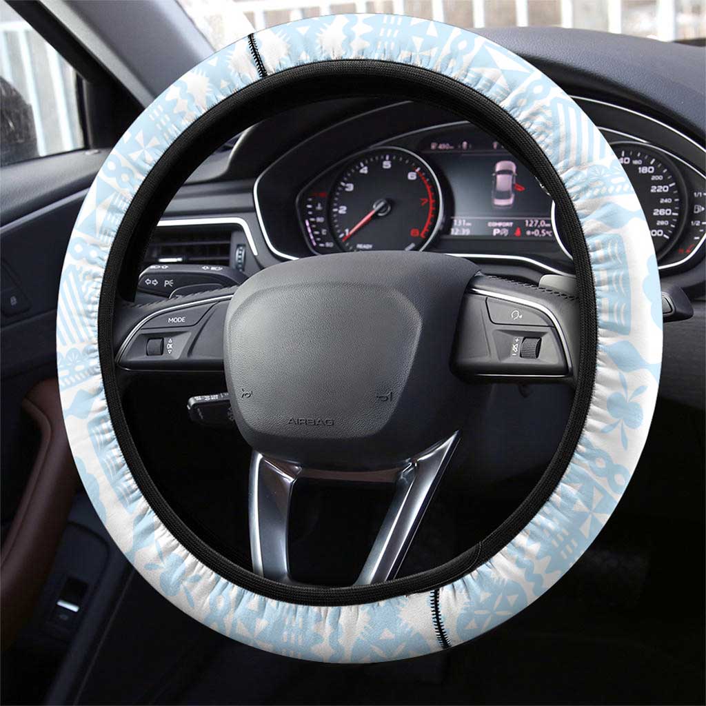 Fiji Day 1970 Steering Wheel Cover Proud To Be A Fijian Tapa Pattern