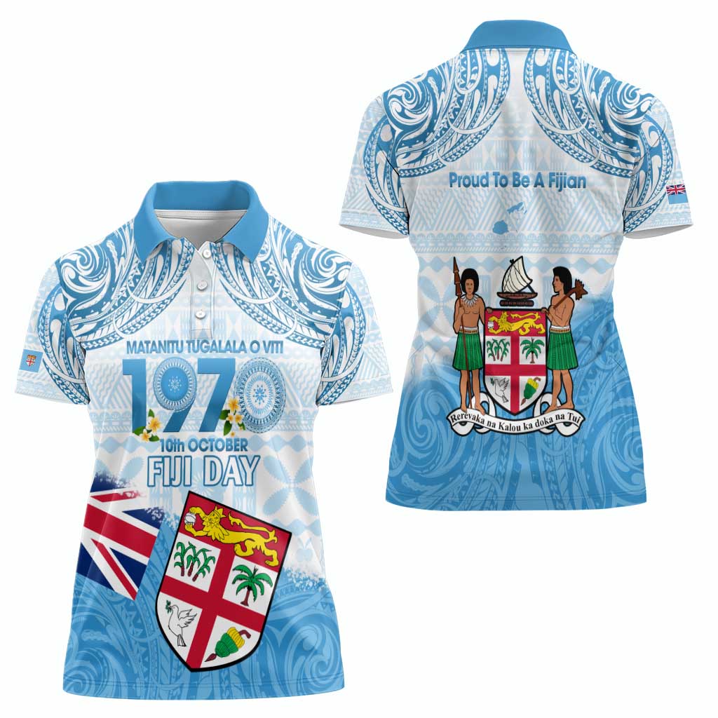 Fiji Day 1970 Women Polo Shirt Proud To Be A Fijian Tapa Pattern