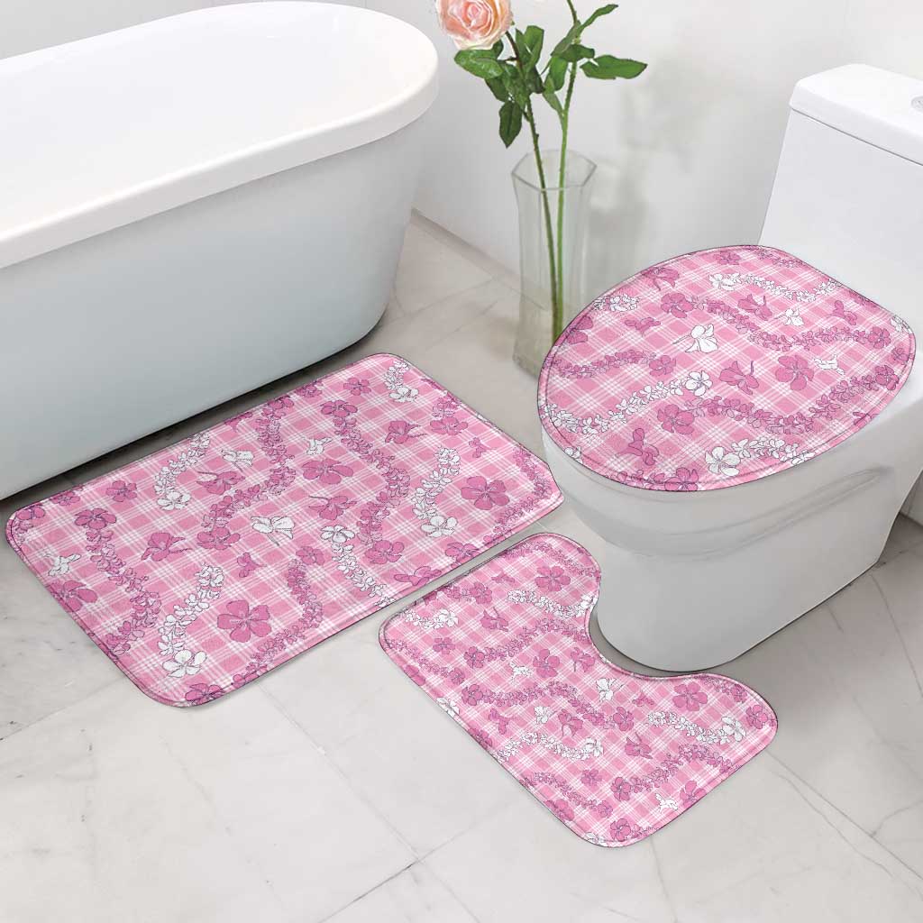 Alaka Aloha Hawaii Bathroom Set Plumeria Lei With Palaka Motif - Polynesian Pride
