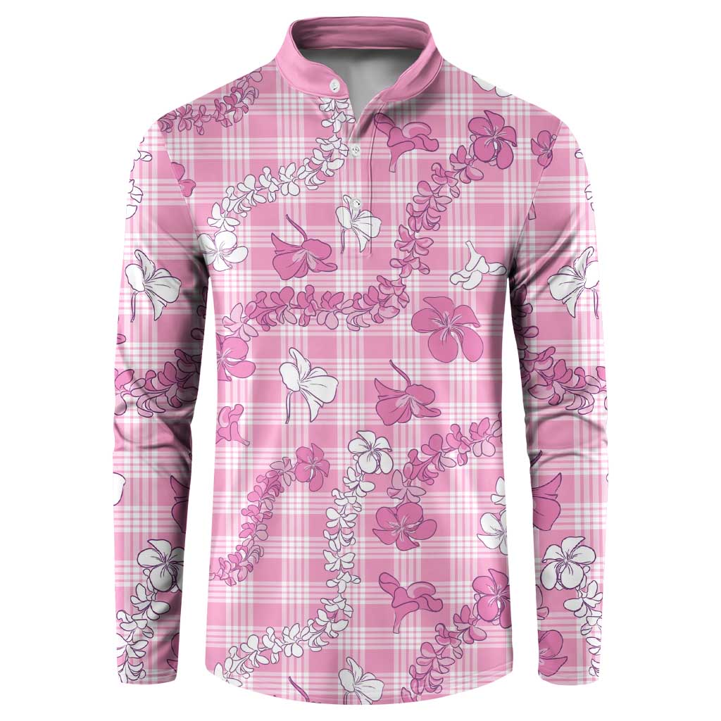 Alaka Aloha Hawaii Button Sweatshirt Plumeria Lei With Palaka Motif - Polynesian Pride