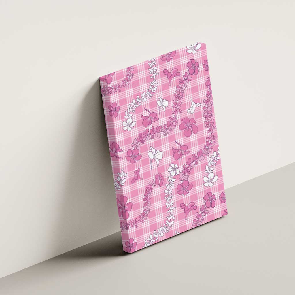 Alaka Aloha Hawaii Canvas Wall Art Plumeria Lei With Palaka Motif - Polynesian Pride