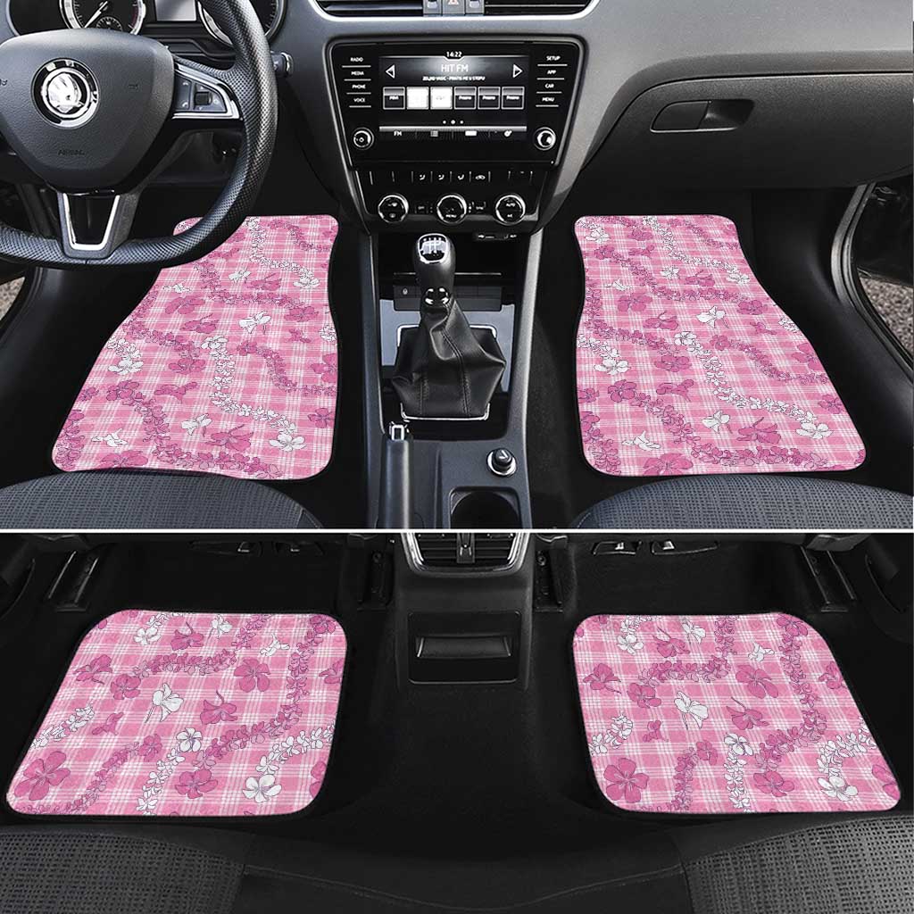 Alaka Aloha Hawaii Car Mats Plumeria Lei With Palaka Motif - Polynesian Pride