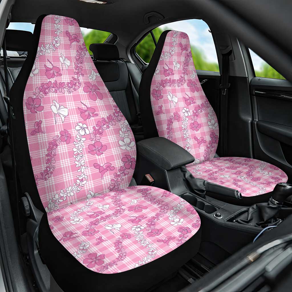 Alaka Aloha Hawaii Car Seat Cover Plumeria Lei With Palaka Motif - Polynesian Pride