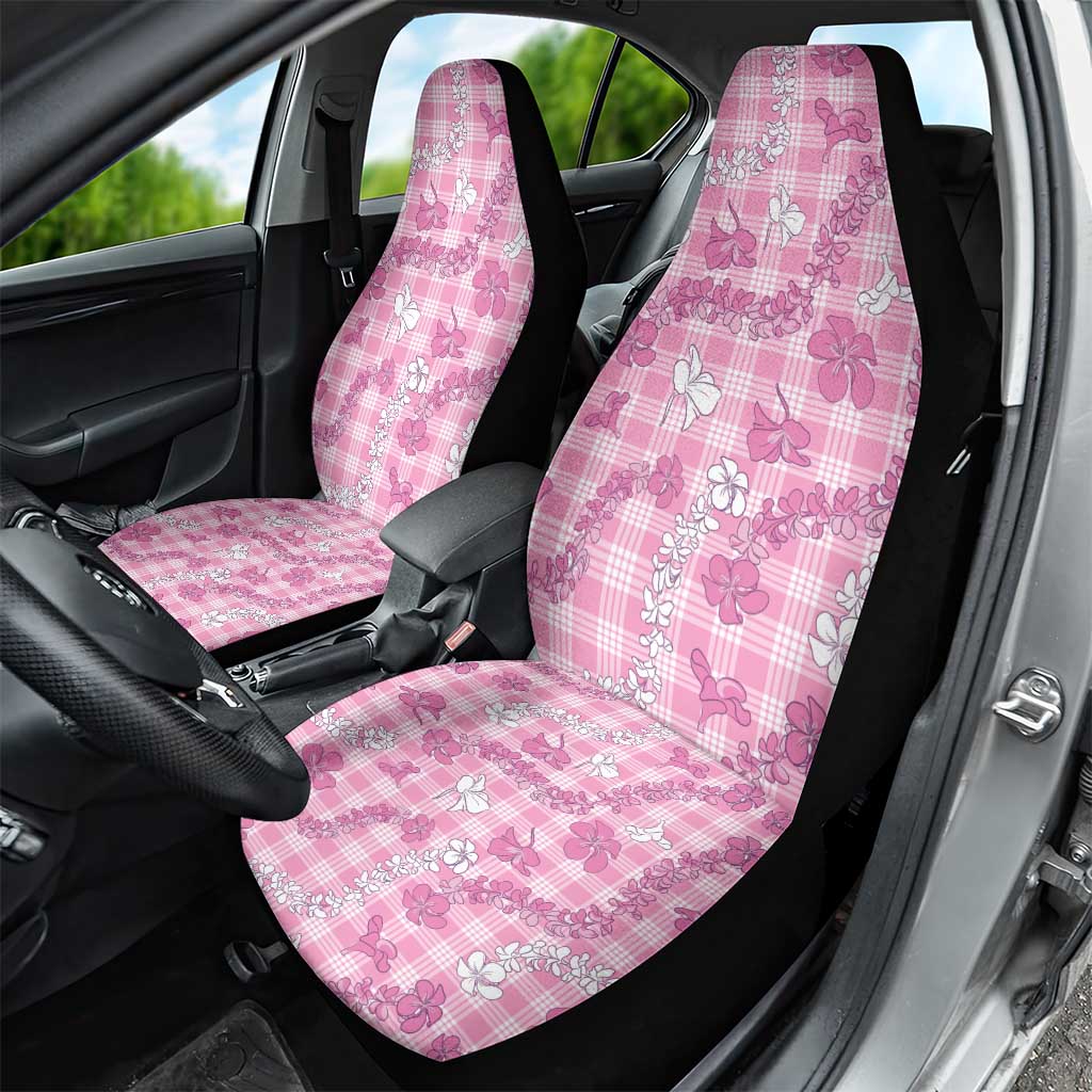 Alaka Aloha Hawaii Car Seat Cover Plumeria Lei With Palaka Motif - Polynesian Pride