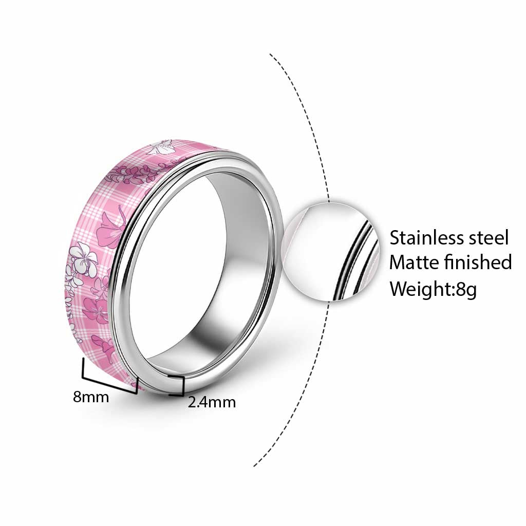 Alaka Aloha Hawaii Classic Ring Plumeria Lei With Palaka Motif - Polynesian Pride