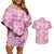 Alaka Aloha Hawaii Couples Matching Off Shoulder Short Dress and Hawaiian Shirt Plumeria Lei With Palaka Motif - Polynesian Pride