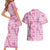 Alaka Aloha Hawaii Couples Matching Short Sleeve Bodycon Dress and Hawaiian Shirt Plumeria Lei With Palaka Motif - Polynesian Pride