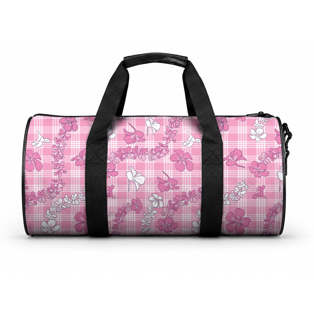 Alaka Aloha Hawaii Duffle Bag Plumeria Lei With Palaka Motif