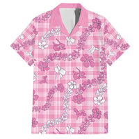 Alaka Aloha Hawaii Family Matching Off Shoulder Short Dress and Hawaiian Shirt Plumeria Lei With Palaka Motif - Polynesian Pride