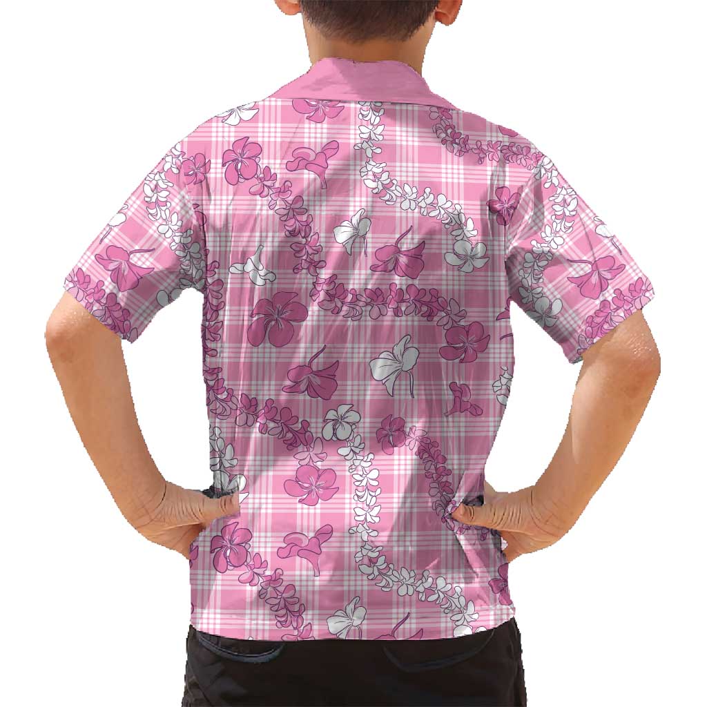 Alaka Aloha Hawaii Family Matching Puletasi and Hawaiian Shirt Plumeria Lei With Palaka Motif - Polynesian Pride