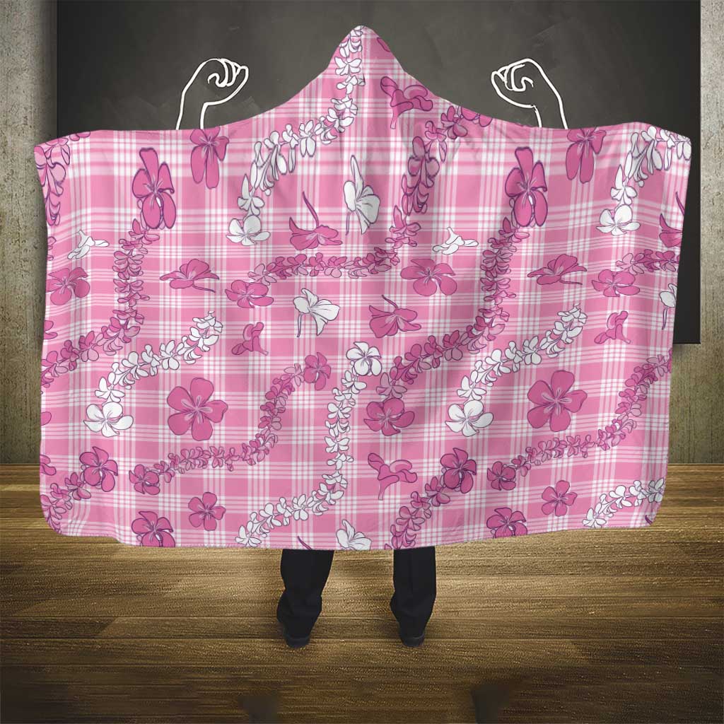 Alaka Aloha Hawaii Hooded Blanket Plumeria Lei With Palaka Motif - Polynesian Pride
