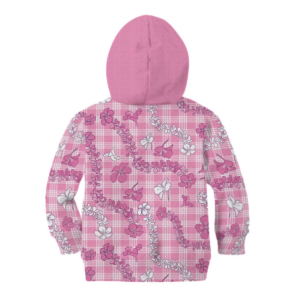 Alaka Aloha Hawaii Kid Hoodie Plumeria Lei With Palaka Motif - Polynesian Pride