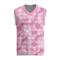 Alaka Aloha Hawaii Christmas Knitted V-Neck Vest Plumeria Lei With Palaka Motif - Polynesian Pride