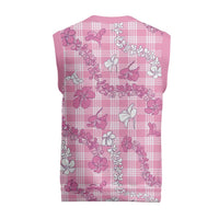 Alaka Aloha Hawaii Christmas Knitted V-Neck Vest Plumeria Lei With Palaka Motif - Polynesian Pride