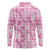 Alaka Aloha Hawaii Long Sleeve Polo Shirt Plumeria Lei With Palaka Motif - Polynesian Pride