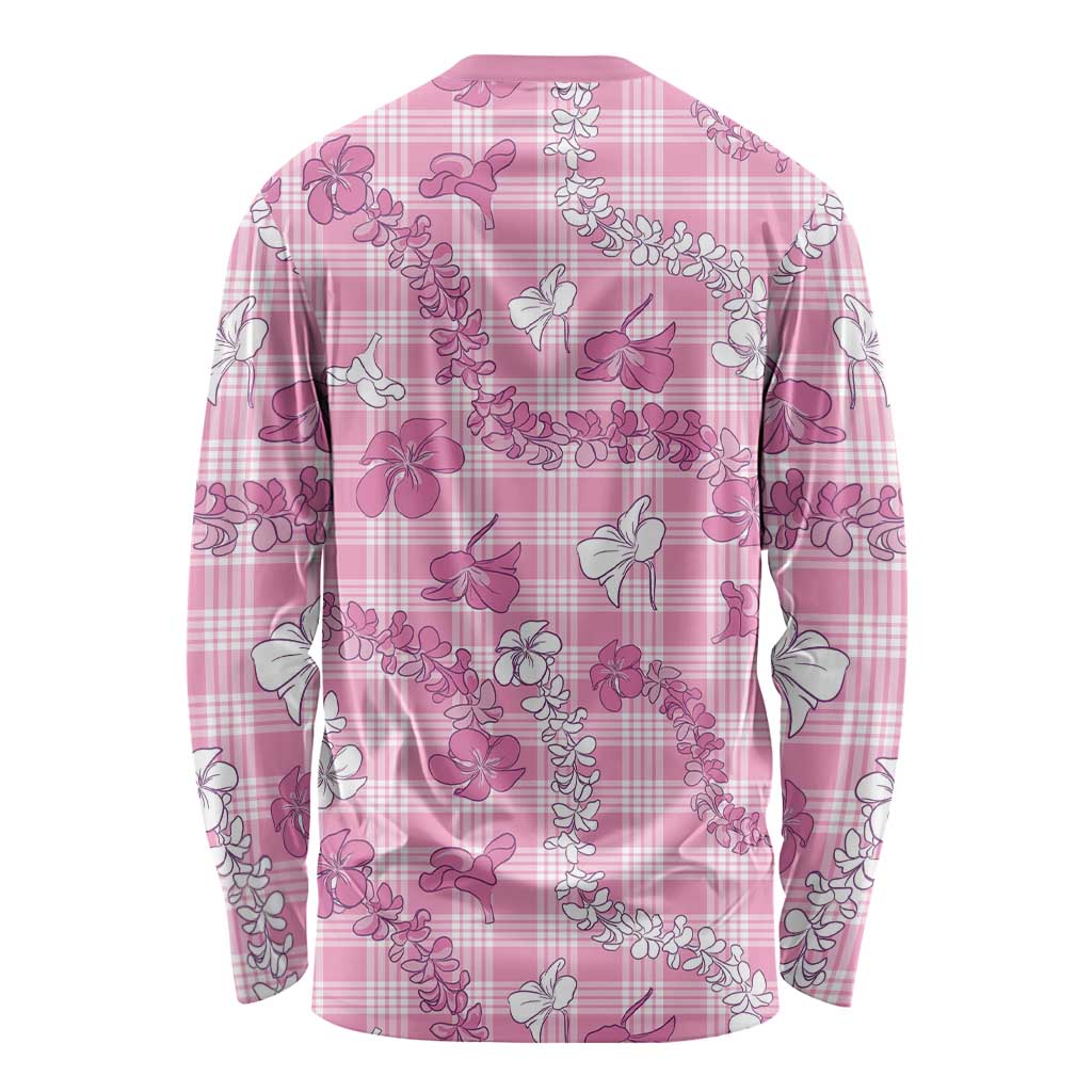 Alaka Aloha Hawaii Long Sleeve Shirt Plumeria Lei With Palaka Motif - Polynesian Pride