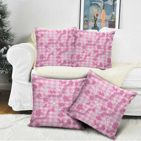 Alaka Aloha Hawaii Pillow Cover Plumeria Lei With Palaka Motif - Polynesian Pride
