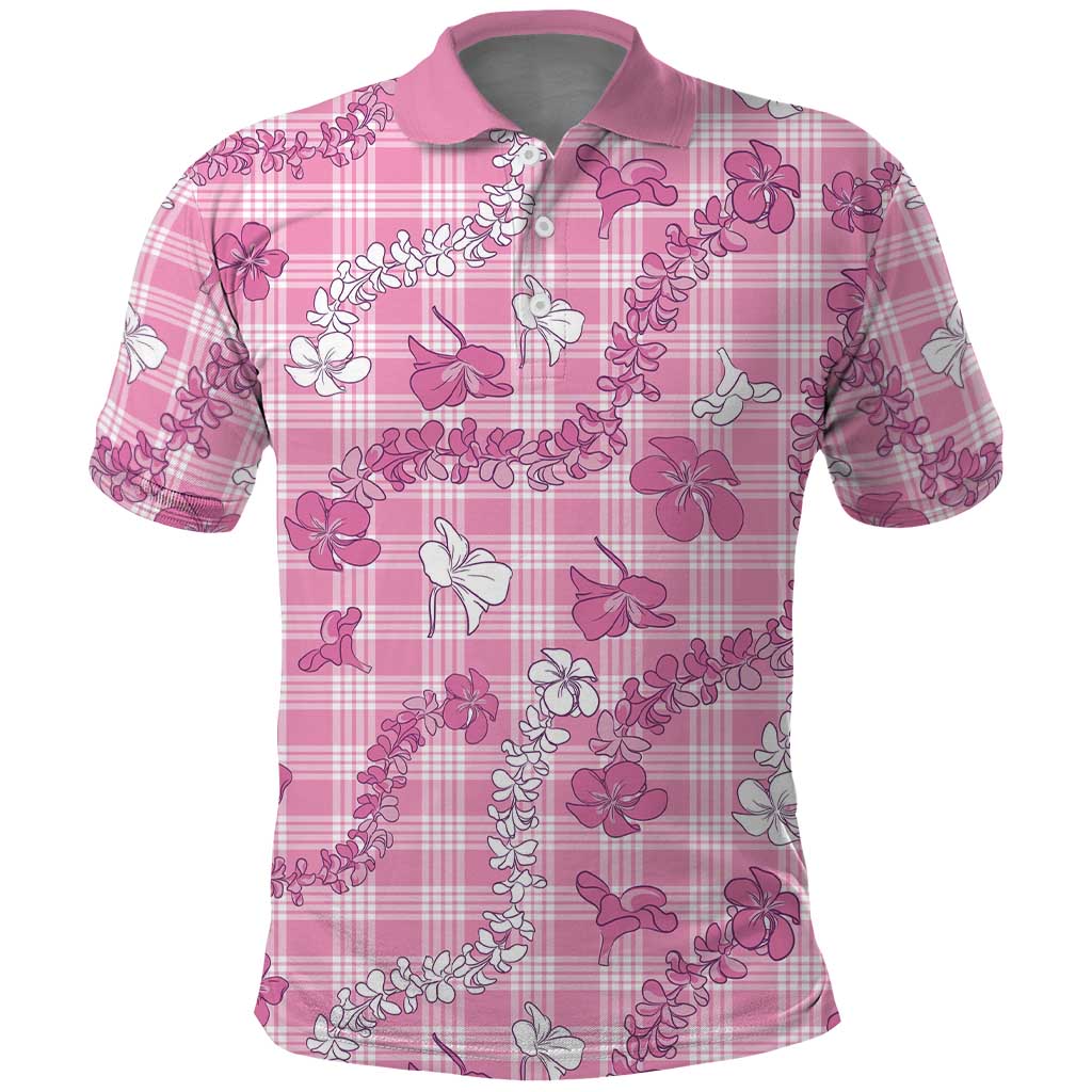 Alaka Aloha Hawaii Polo Shirt Plumeria Lei With Palaka Motif - Polynesian Pride