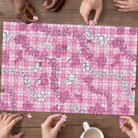 Alaka Aloha Hawaii Puzzle Plumeria Lei With Palaka Motif - Polynesian Pride