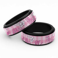 Alaka Aloha Hawaii Spinner Ring Plumeria Lei With Palaka Motif - Polynesian Pride