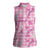 Alaka Aloha Hawaii Women Sleeveless Polo Shirt Plumeria Lei With Palaka Motif - Polynesian Pride
