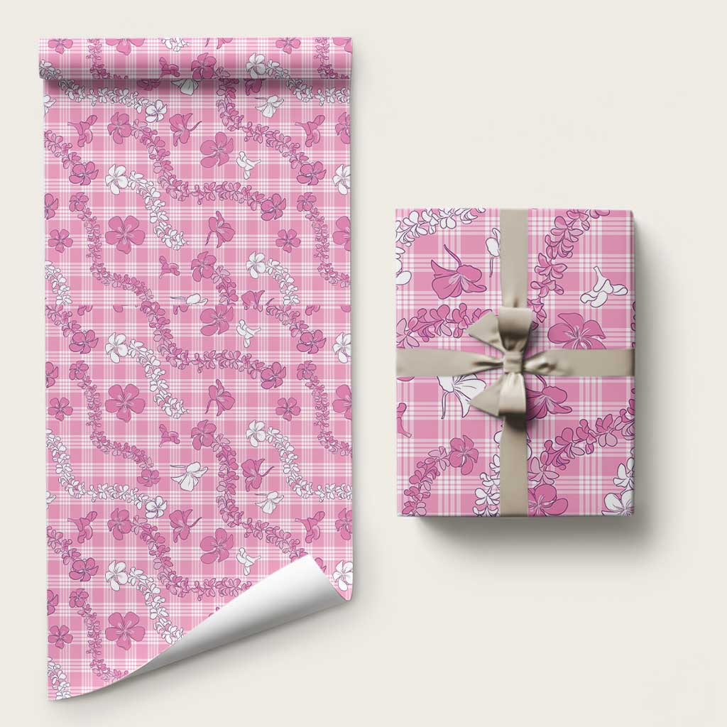 Alaka Aloha Hawaii Wrapping Paper Plumeria Lei With Palaka Motif - Polynesian Pride
