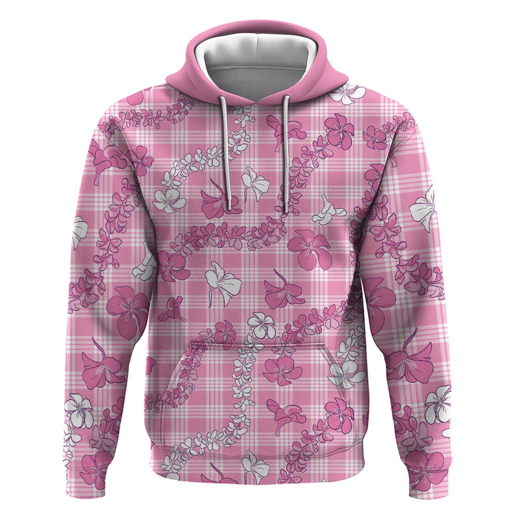 Alaka Aloha Hawaii Zip Hoodie Plumeria Lei With Palaka Motif - Polynesian Pride