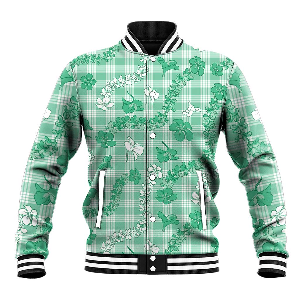 Omaomao Aloha Hawaii Baseball Jacket Plumeria Lei With Palaka Motif - Polynesian Pride