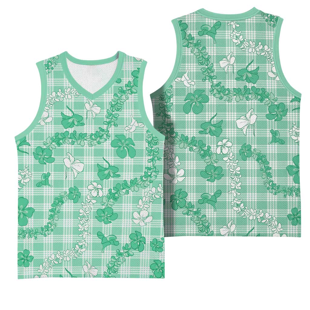 Omaomao Aloha Hawaii Basketball Jersey Plumeria Lei With Palaka Motif - Polynesian Pride