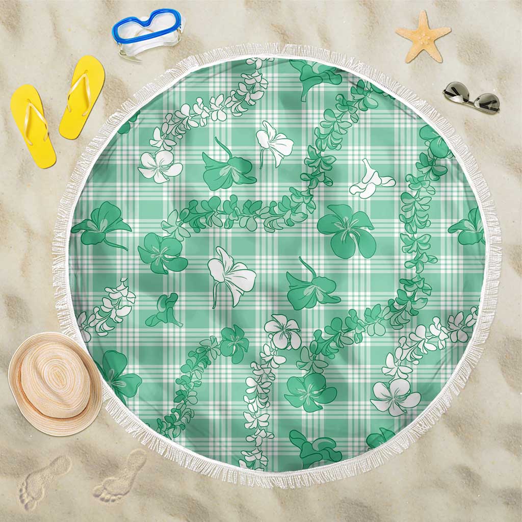 Omaomao Aloha Hawaii Beach Blanket Plumeria Lei With Palaka Motif - Polynesian Pride