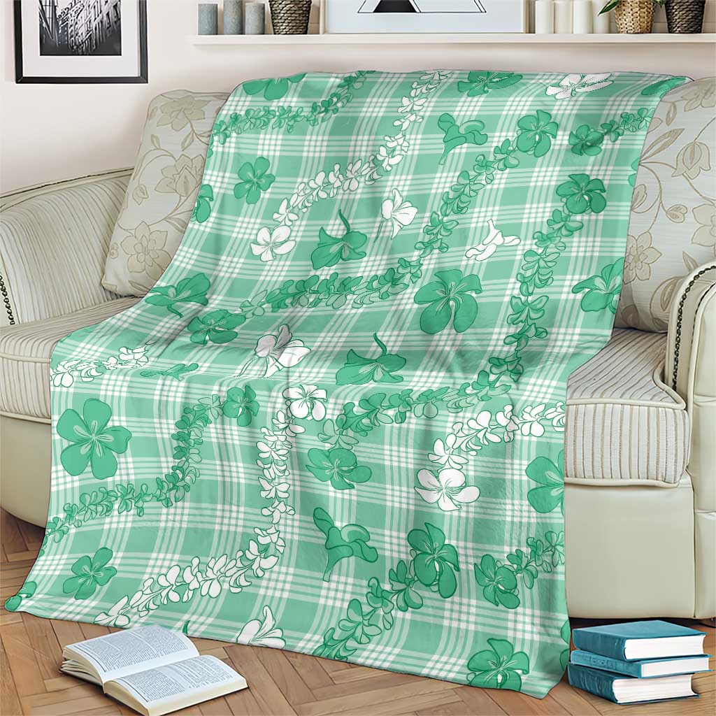 Omaomao Aloha Hawaii Blanket Plumeria Lei With Palaka Motif - Polynesian Pride