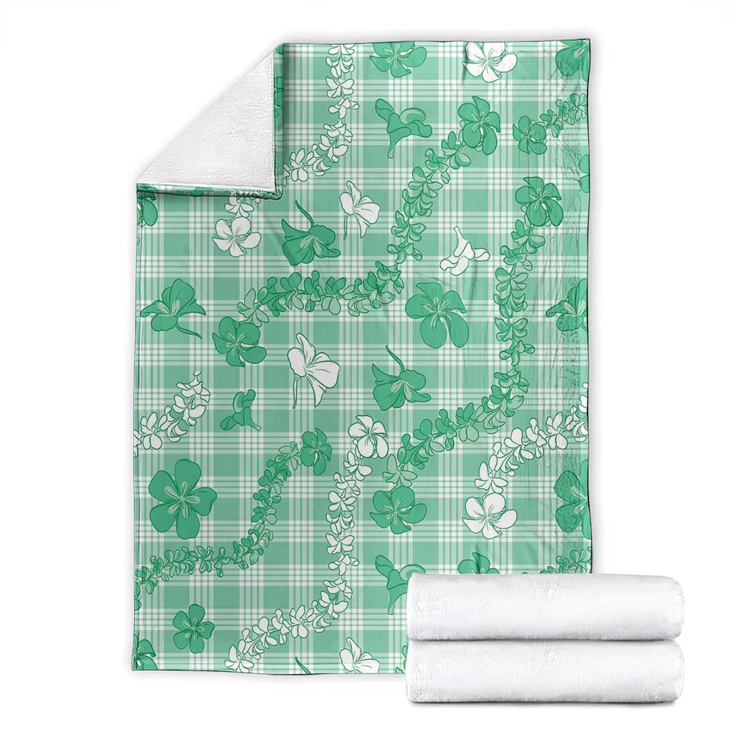 Omaomao Aloha Hawaii Blanket Plumeria Lei With Palaka Motif - Polynesian Pride