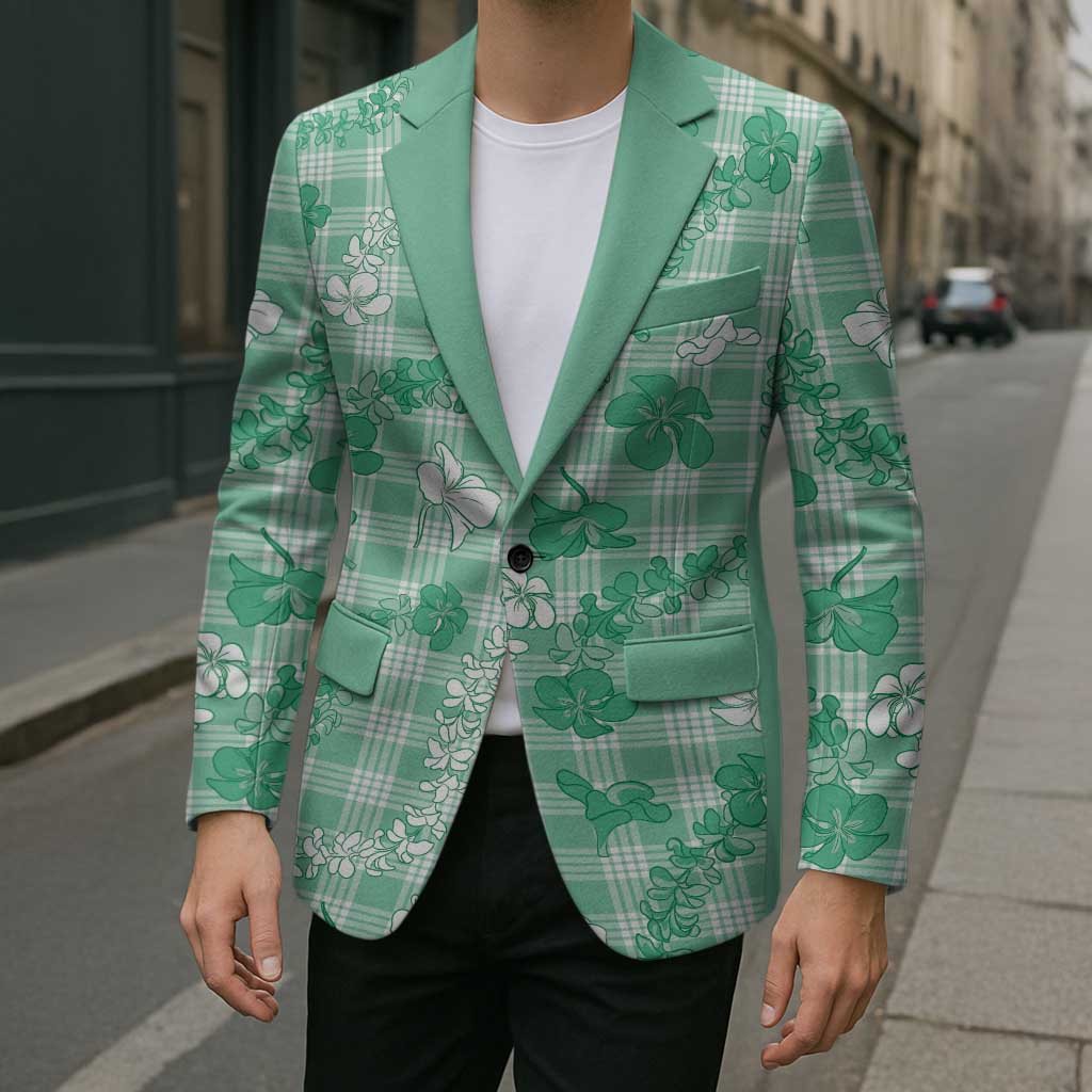 Omaomao Aloha Hawaii Blazer Plumeria Lei With Palaka Motif - Polynesian Pride