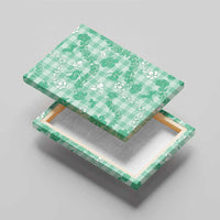 Omaomao Aloha Hawaii Canvas Wall Art Plumeria Lei With Palaka Motif - Polynesian Pride