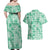 Omaomao Aloha Hawaii Couples Matching Off Shoulder Maxi Dress and Hawaiian Shirt Plumeria Lei With Palaka Motif - Polynesian Pride