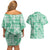 Omaomao Aloha Hawaii Couples Matching Off Shoulder Short Dress and Hawaiian Shirt Plumeria Lei With Palaka Motif - Polynesian Pride